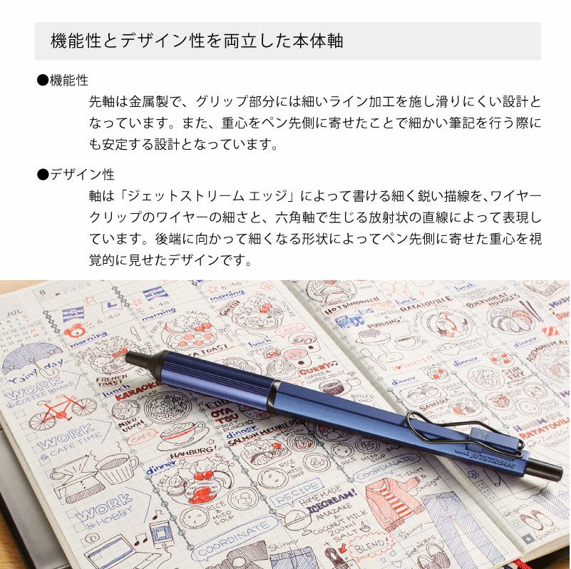 uni ジェットストリーム JETSTREAM エッジ EDGE ボールペン 超極細 0.28mm ポイントチップ搭載 ノック式 ブラック シャンパンゴールド ネイビー ホワイトレッド