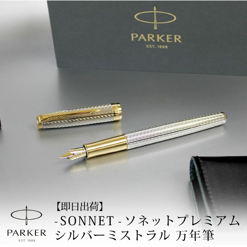 PARKER パーカー 万年筆 黒×シルバー EXTRA 21 F