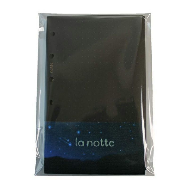 la notte ラノッテ ミニ6サイズリフィル50枚入り ドット罫 黒い