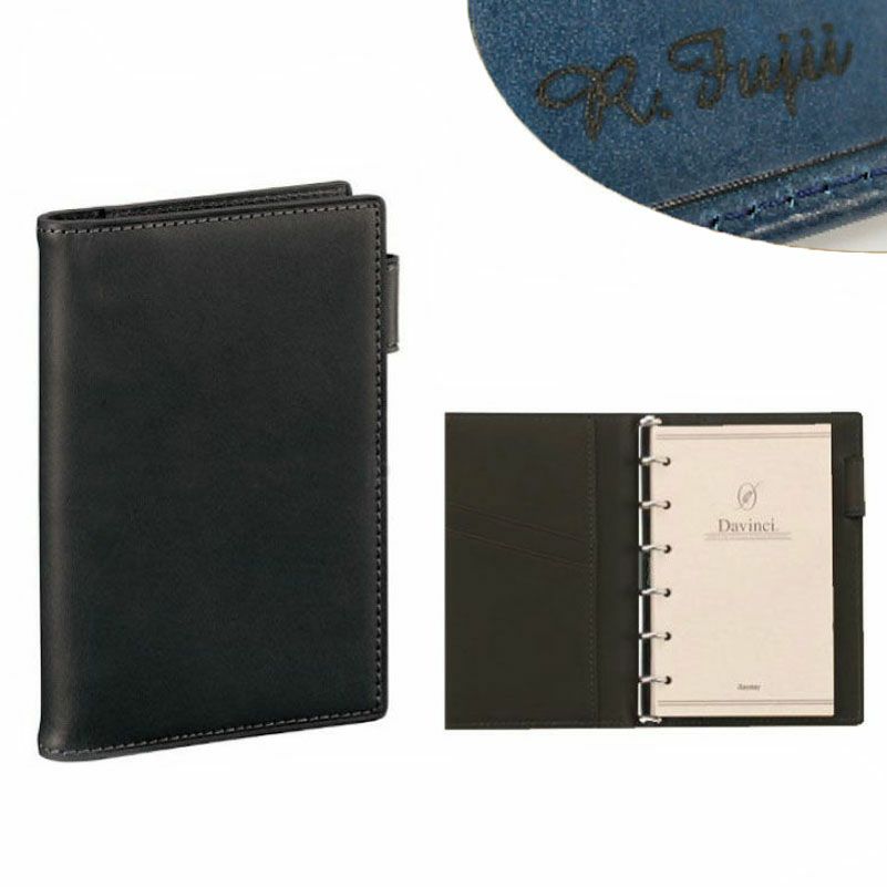 ダヴィンチ Davinci システム手帳 オールアース Allearth スリムポケットサイズ ブラック 11mm ミニ6