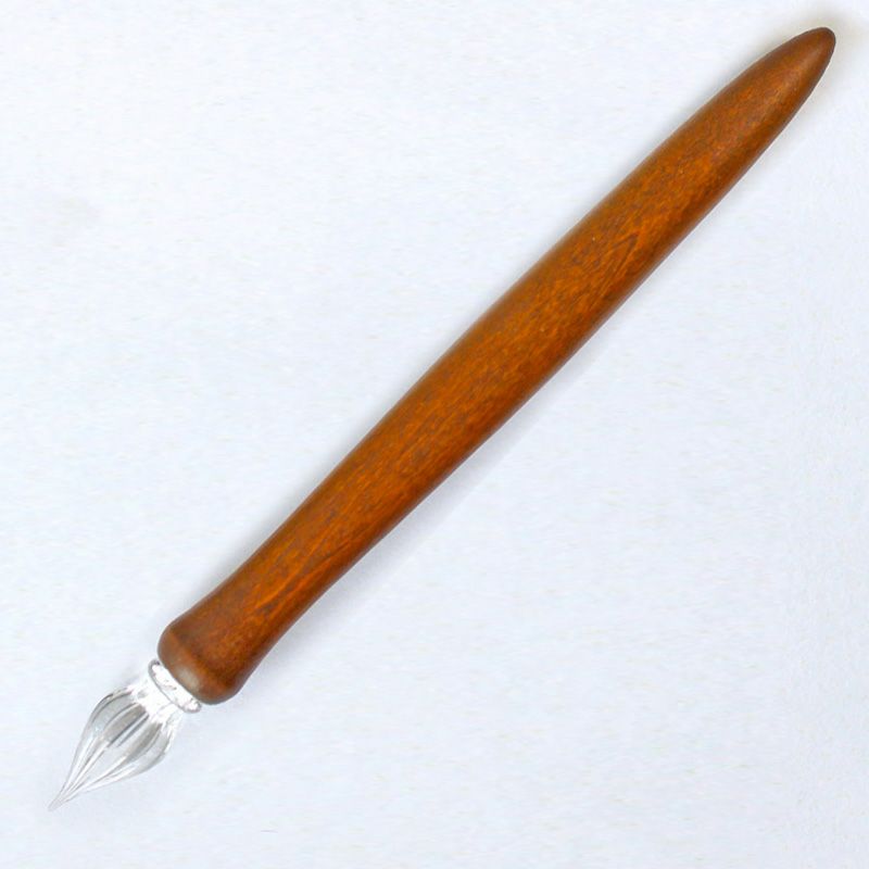 【名入れ対応】【日本製】スタジオ嘉硝 ウッド Wood ガラスペン 天然木軸 硬質ガラス 彫刻 アート 書道 カリグラフィ イラスト ギフト ブラック ブラウン クリアー ブルー ボルドー