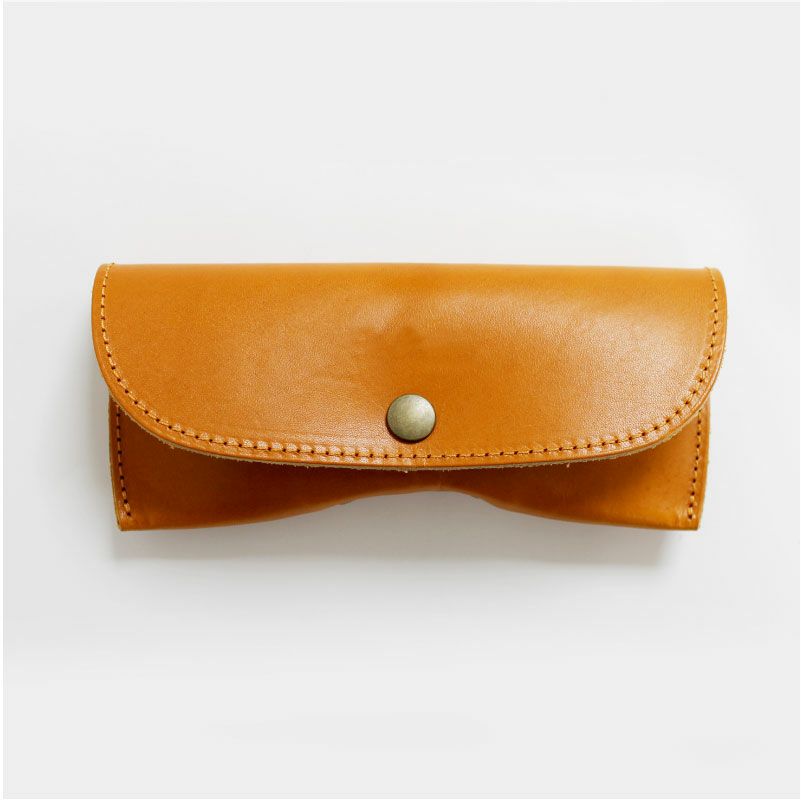 【名入れ対応】栃木レザー メガネケース 眼鏡ケース 国産 本革 牛革 キャメル チョコレート