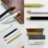 【名入れ対応】Pencillest ペンシレスト 真鍮 ボールペン ツイスト式 芯付き 消しゴム付 100percent ゴールド ホワイト ブラック