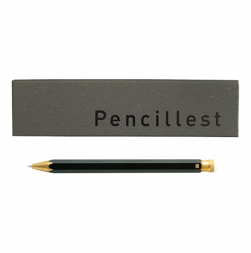 【名入れ対応】Pencillest ペンシレスト 真鍮 ボールペン ツイスト式 芯付き 消しゴム付 100percent ゴールド ホワイト ブラック