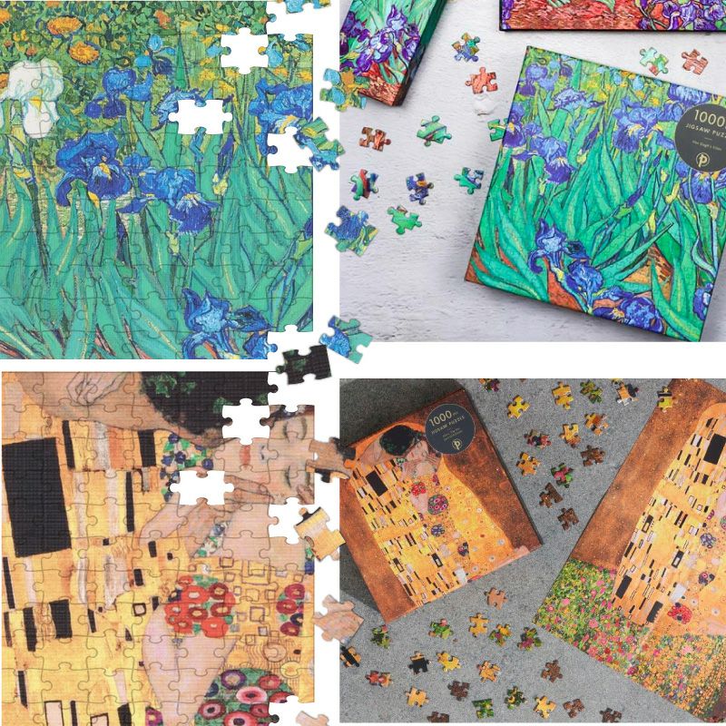 paperblanks ジグソーパズル ペーパーブランクス　1000ピース　ゴッホ　アイリス　クリムト　接吻　芸術　美術　絵画　雑貨　おもちゃ　趣味　脳トレ