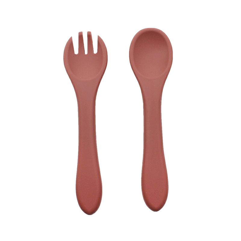 【名入れ】シリコン スプーン フォーク シリコン カトラリー キッズ 幼児 子供 食器 離乳 ピンク ブルー モカ くすみカラー 出産祝い 誕生日 ギフト 記念 プレゼント
