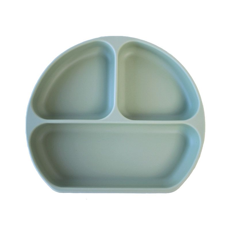 【名入れ無料】 シリコン ランチプレート ワンプレート ベビー 吸盤 仕切り付き 赤ちゃん キッズ こども ひっくり返らない 食器 皿 ギフト 誕生日 プレゼント くすみカラー ブルー ピンク モカ