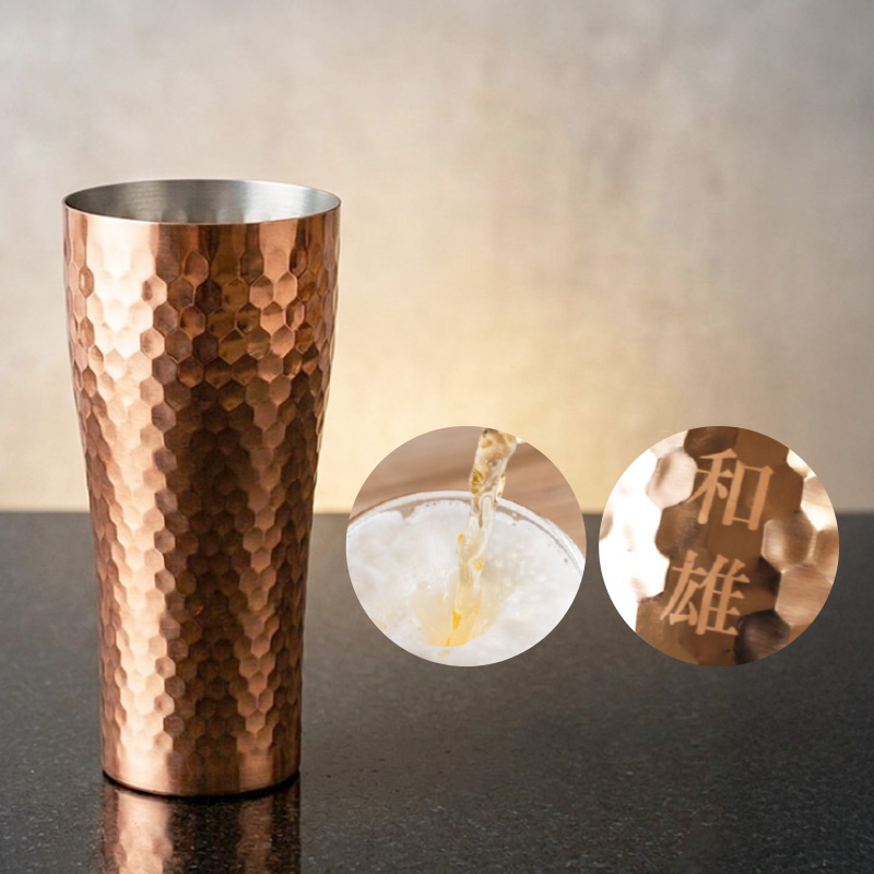 【名入れ無料】食楽工房 極 純銅ビアカップ 銅製 ビアカップ カップ コップ 器 360ml TSUBAME 燕市 名入れ彫刻 お酒 贈り物 プレゼント