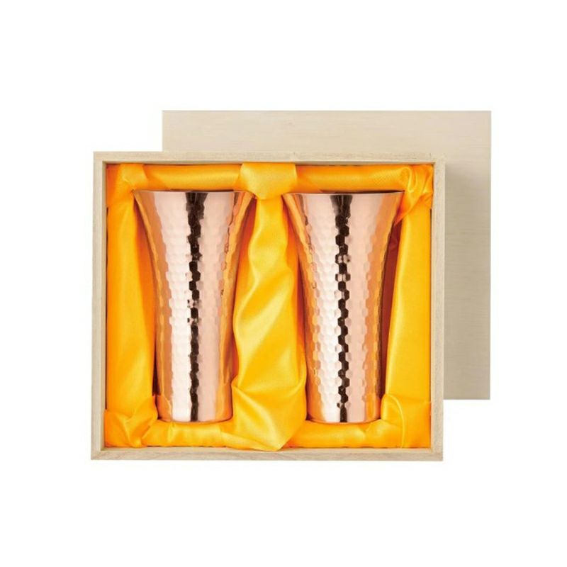 【名入れ無料】食楽工房 極 純銅ビアカップ 2PCセット 2個入り 銅製 木箱入り ビアカップ カップ コップ 器 380ml TSUBAME 燕市 名入れ彫刻 お酒 贈り物 プレゼント