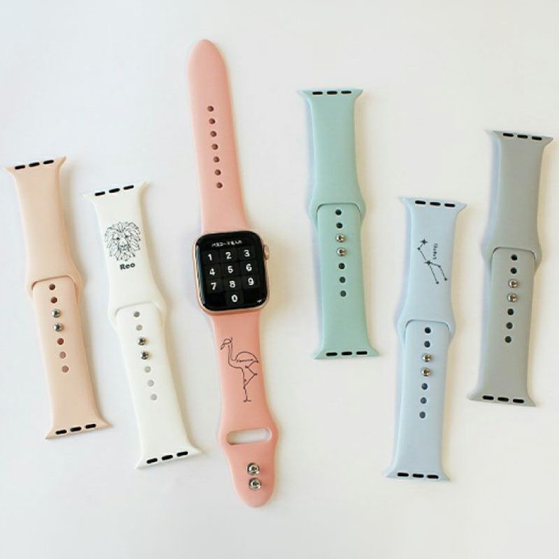 【名入れ対応】アップルウォッチ apple watch シリコン バンド ラバーバンド バンド アップル 38ｍｍ 40ｍｍ 41ｍｍ くすみカラー スポーツ ロゴ彫刻