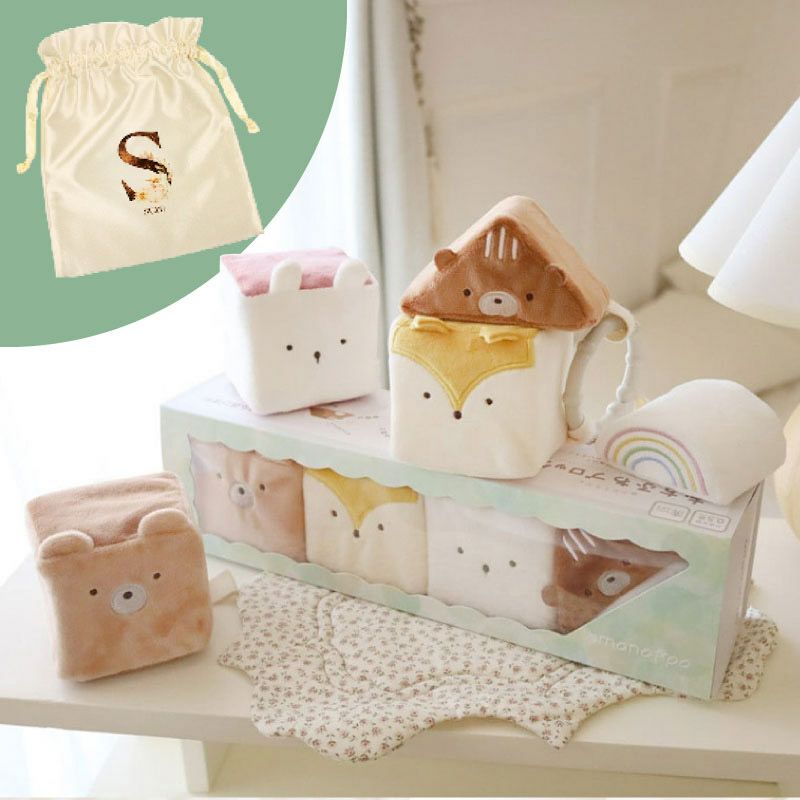 amanoppo あまのっぽ もちふわブロック 森のおともだち 布ブロック カラビナ付き 出産祝い 誕生日 記念日 贈り物 プレゼント