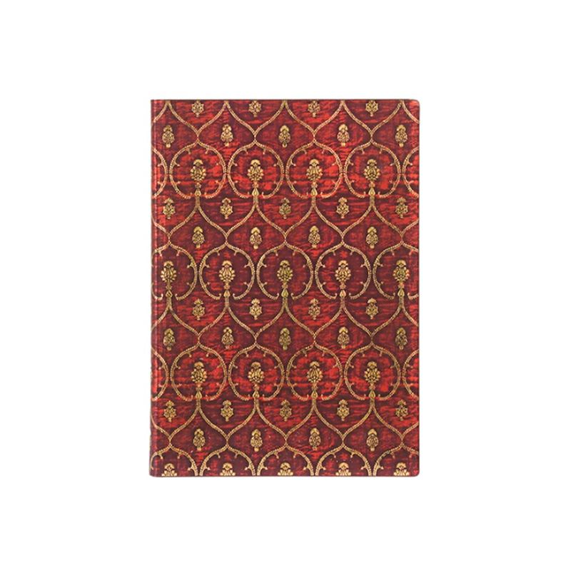 paperblanks FLEXIS レッドベルベッド ミディサイズ ソフトカバー 罫線 ペーパーブランクス