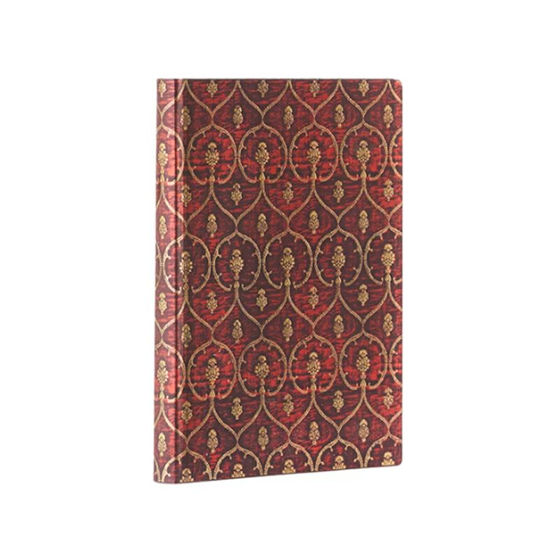 paperblanks FLEXIS レッドベルベッド ミディサイズ ソフトカバー 罫線 ペーパーブランクス