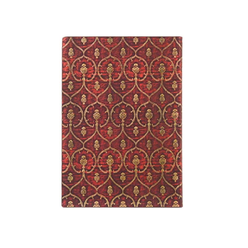 paperblanks FLEXIS レッドベルベッド ミディサイズ ソフトカバー 罫線 ペーパーブランクス