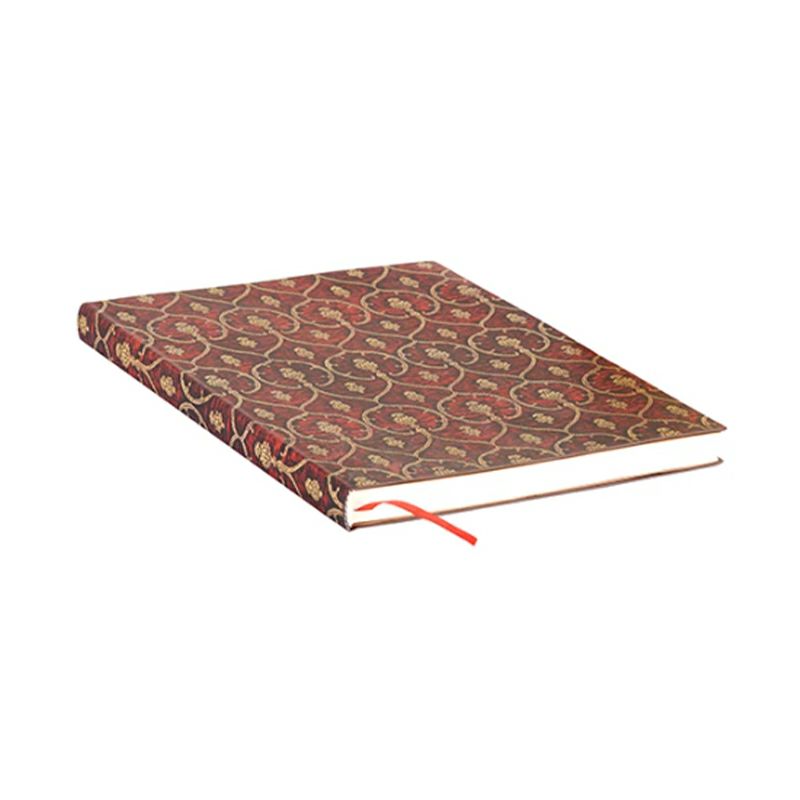 paperblanks FLEXIS レッドベルベッド ミディサイズ ソフトカバー 罫線 ペーパーブランクス