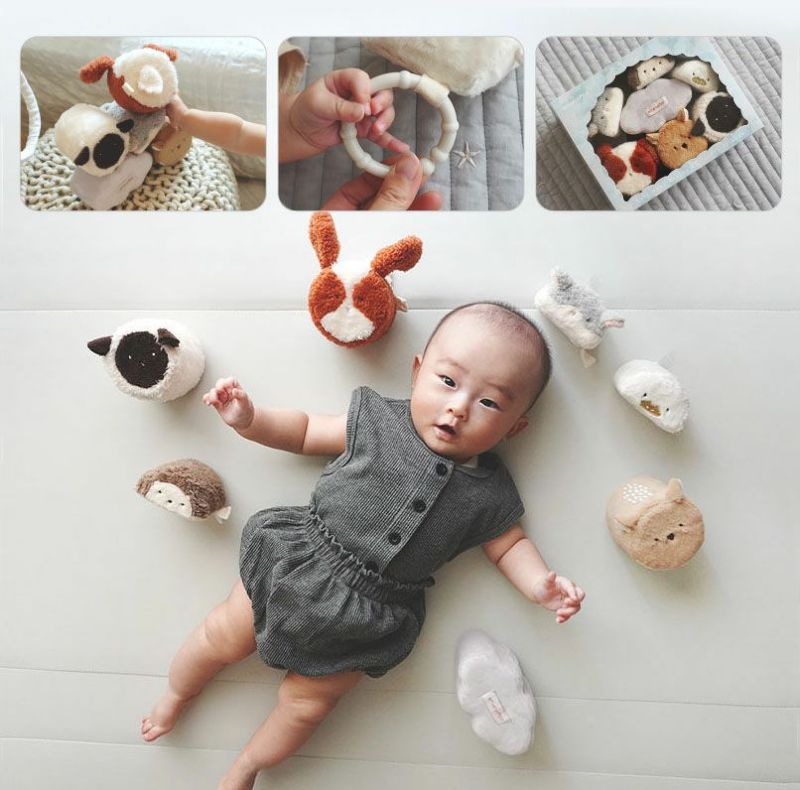 amanoppo あまのっぽ もちふわブロック ふわふわ＋ 森の新しいおともだち カラビナ付き 出産祝い 誕生日 記念日 贈り物 プレゼント