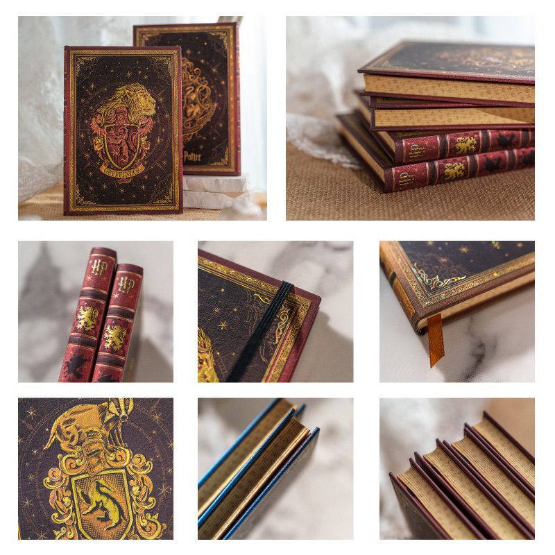 【ミディ 無地 4冊セット】Paperblanks ペーパーブランクス Harry Potter ハリーポッター ホグワーツ 4寮コンプリート グリフィンドール スリザリン レイブンクロー ハッフルパフ ノート  箱推し 