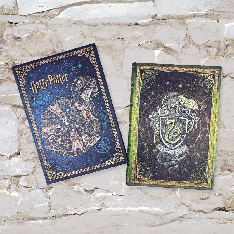 【ミディ 無地 2冊セット】Paperblanks ペーパーブランクス Harry Potter ハリーポッター ホグワーツの伝説＆スリザリン ノート