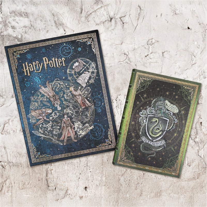 【ウルトラ/ミディ 無地 2冊セット】Paperblanks ペーパーブランクス Harry Potter ハリーポッター ホグワーツの伝説（ウルトラ）＆スリザリン（ミディ） ノート