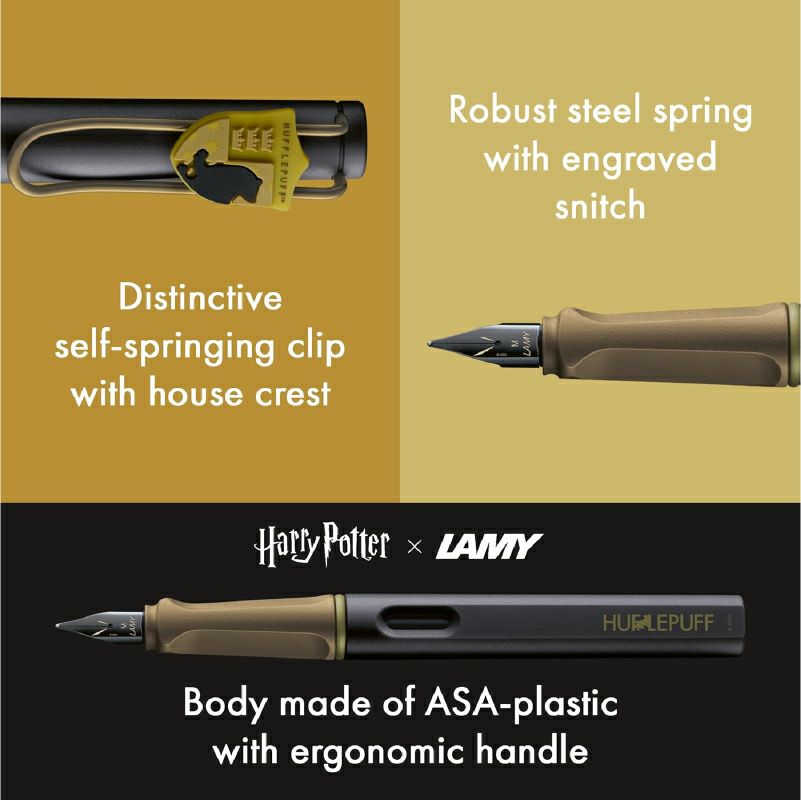 【名入れ無料】 ラミー サファリ LAMY Safari 万年筆 ハリーポッター ハリポタ Harry Potter ハッフルパフ ホグワーツ 紋章付き 文房具 筆記具 イエロー ゴールド  緑 金 ギフト 誕生日 推し活 推し寮