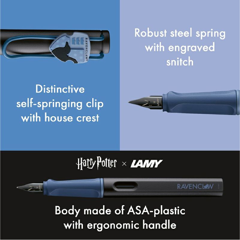 【名入れ無料】 ラミー サファリ LAMY Safari 万年筆 ハリーポッター ハリポタ Harry Potter レイブンクロー ホグワーツ 紋章付き 文房具 筆記具 ブルー 青 ネイビー ギフト 誕生日 推し活 推し寮