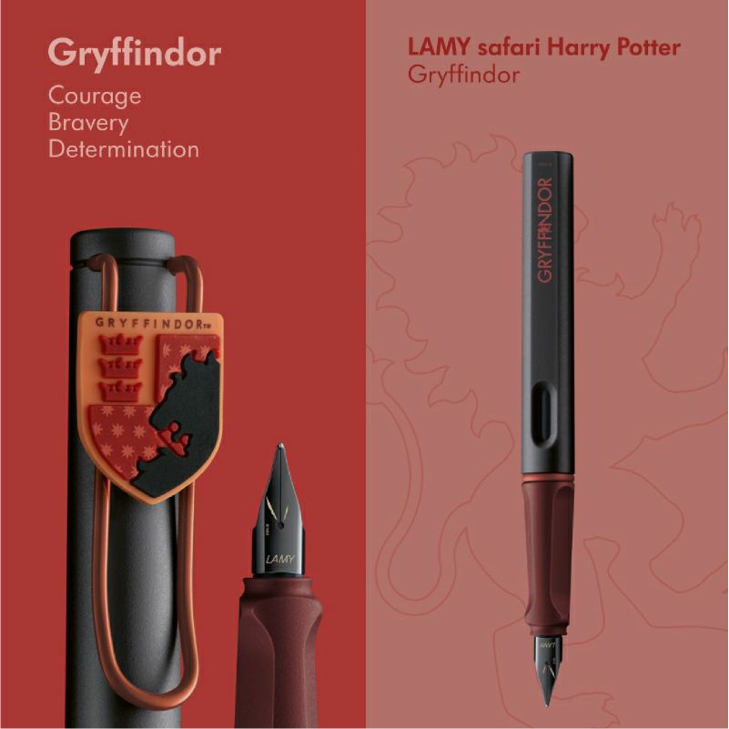 【名入れ無料】ハリーポッター Harry Potter LAMY サファリ 万年筆 4寮セット ＋ ペーパーブランクス ミディ 無地 ノート4冊セット ホグワーツ 全寮コンプリート ８点セット グリフィンドール スリザリン レイブンクロー ハッフルパフ ハリポタ