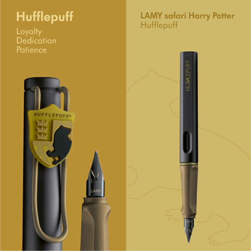 【名入れ無料】ハリーポッター Harry Potter LAMY サファリ 万年筆 4寮セット ＋ ペーパーブランクス ミディ 無地 ノート4冊セット ホグワーツ 全寮コンプリート ８点セット グリフィンドール スリザリン レイブンクロー ハッフルパフ ハリポタ