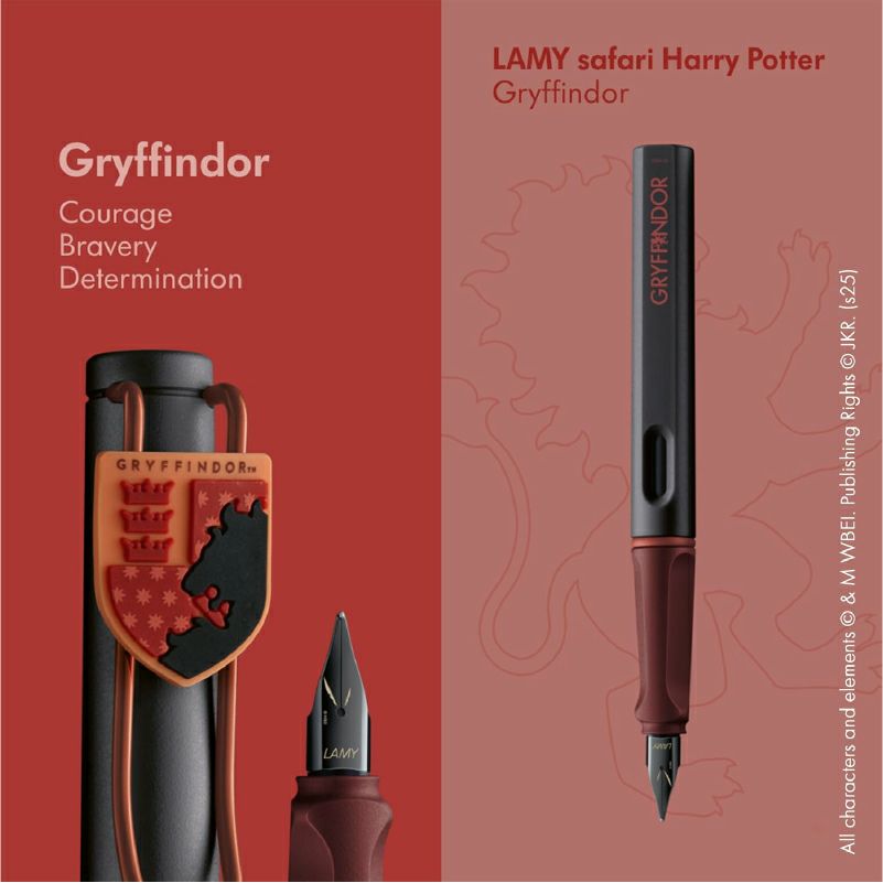 【名入れ無料】　ラミー サファリ LAMY Safari ハリーポッター Harry Potter ハリポタ 万年筆 ペーパーブランクス Paperblanks グリフィンドール ホグワーツ ミディ 罫線 ノート 2点セット 誕生日 ギフト 推し活
