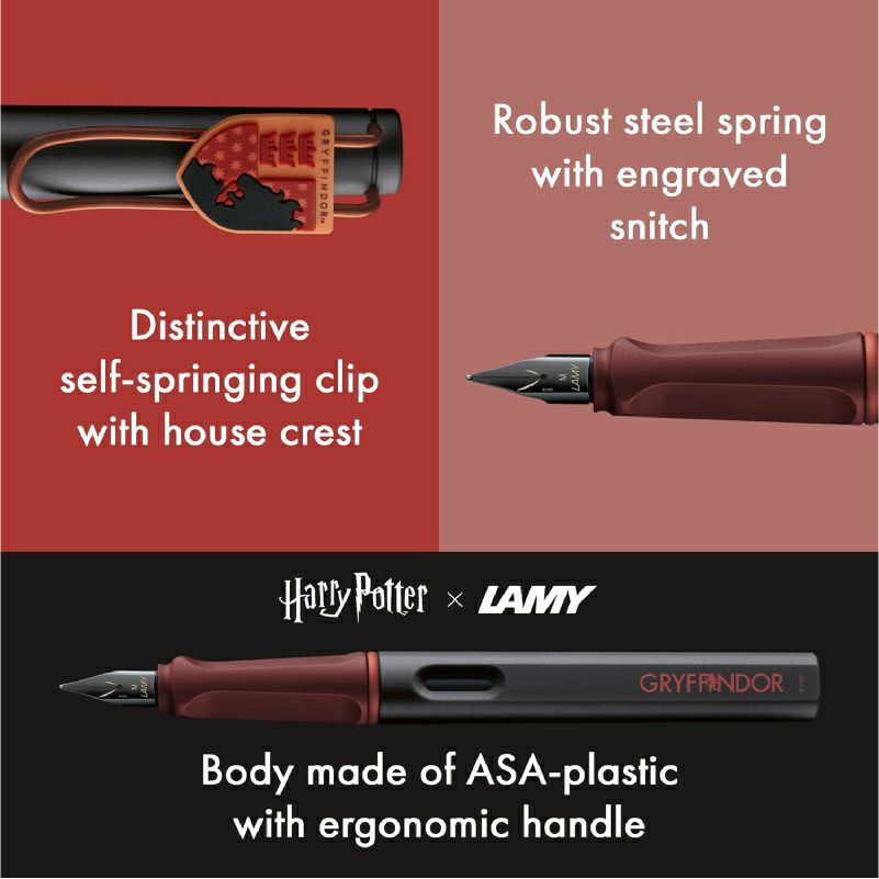 【名入れ無料】　ラミー サファリ LAMY Safari ハリーポッター Harry Potter ハリポタ 万年筆 ペーパーブランクス Paperblanks グリフィンドール ホグワーツ ミディ 罫線 ノート 2点セット 誕生日 ギフト 推し活
