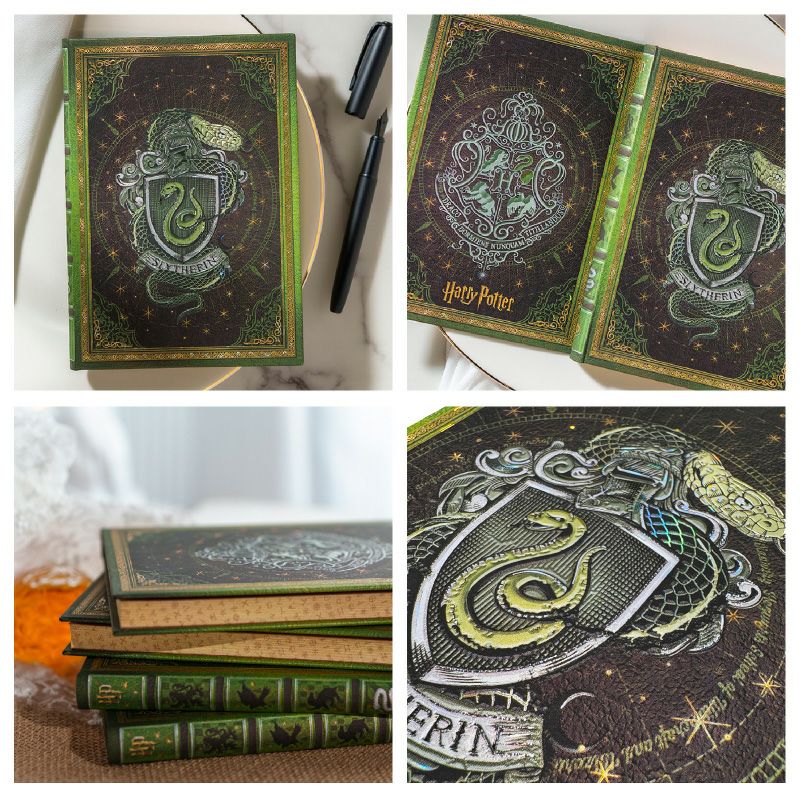 【名入れ無料】　ラミー サファリ LAMY Safari ハリーポッター Harry Potter ハリポタ 万年筆 ペーパーブランクス Paperblanks スリザリン ホグワーツ ミディ 罫線 ノート 2点セット 誕生日 ギフト 推し活