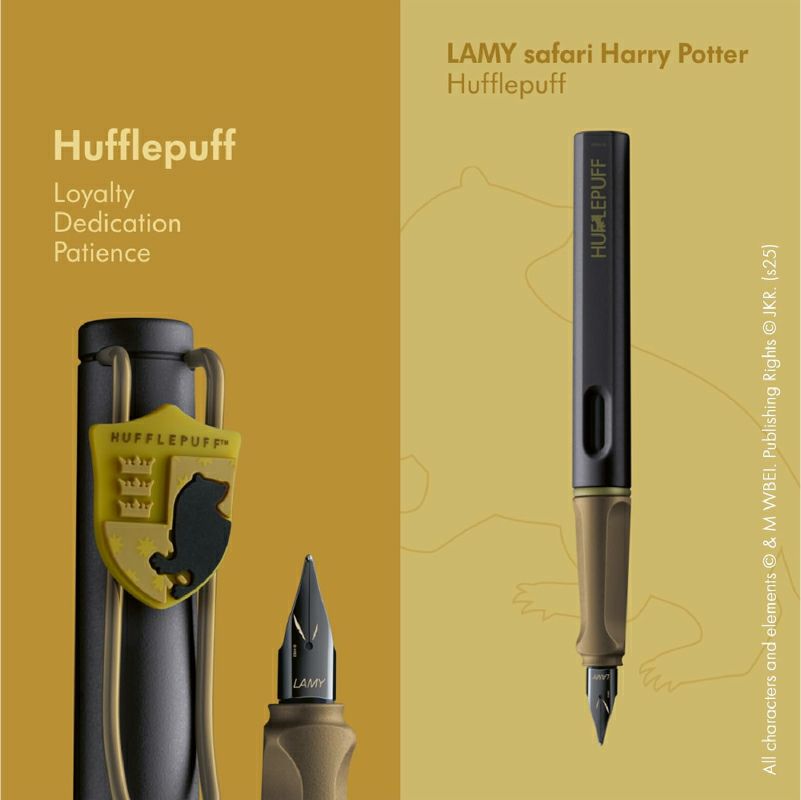 【名入れ無料】　ラミー サファリ LAMY Safari ハリーポッター Harry Potter ハリポタ 万年筆 ペーパーブランクス Paperblanks ハッフルパフ ホグワーツ ミディ 無地 ノート 2点セット 誕生日 ギフト 推し活