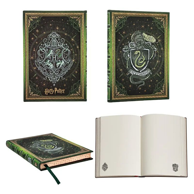 【ウルトラ罫線/ミディ無地 2冊セット】 Paperblanks ペーパーブランクス Harry Potter ハリーポッター ホグワーツの伝説 スリザリン ノート
