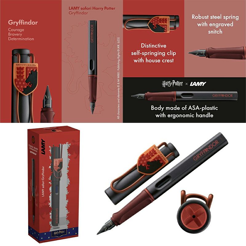 【名入れ無料】ハリーポッター Harry Potter ハリポタ ラミー サファリ LAMY Safari 万年筆 ペーパーブランクス Paperblanks グリフィンドール ホグワーツの伝説 ウルトラ 無地 ノート 2点セット