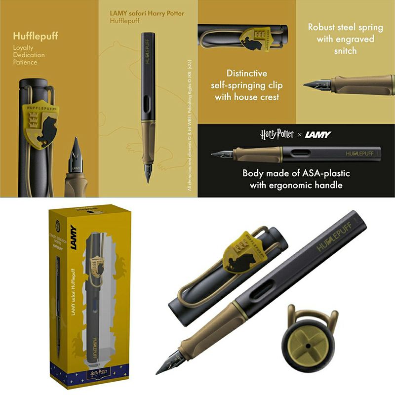 【名入れ無料】ハリーポッター Harry Potter ハリポタ ラミー サファリ LAMY Safari 万年筆 ペーパーブランクス Paperblanks ハッフルパフ ホグワーツの伝説 ウルトラ 無地 ノート 2点セット